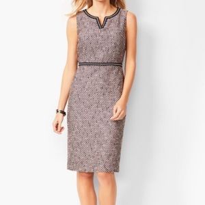 Talbots Pink Black Tweed Sleeveless Dress Size 10